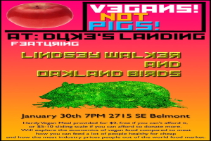 Plakat mit Text und Apfel-Illustration