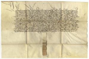 Ein vergilbtes, altes Stück Papier mit schwarzer Handschrift, ein Brief der deutschen Regierung, der die Freigabe einer Petition für den Tod eines Mannes anfordert.