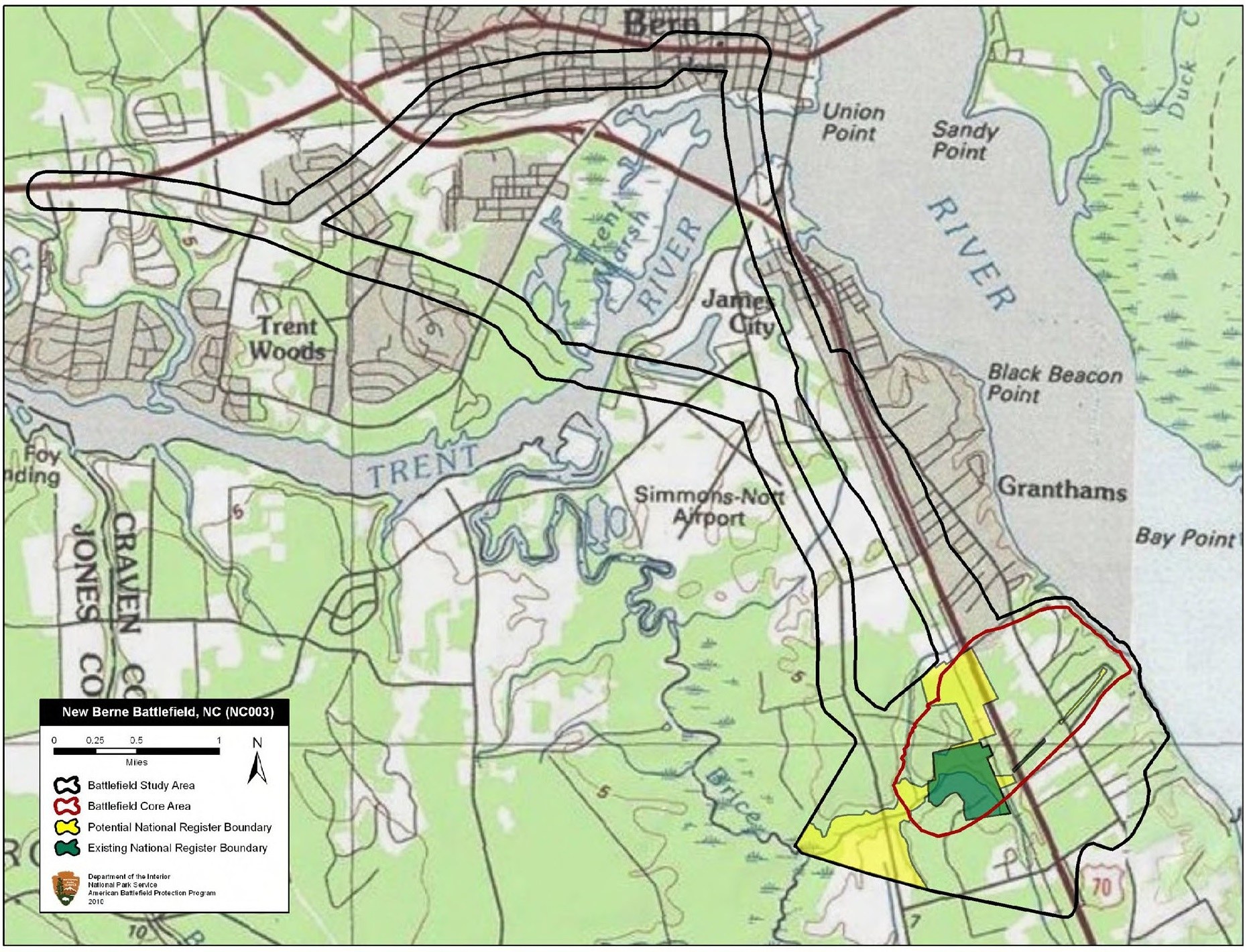 Eine Stadtkarte mit einer roten Linie, die eine geplante Stelle markiert, begleitet von Text, der ihre Größe, Lage und Merkmale beschreibt.