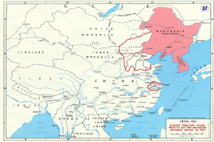 Eine detaillierte Karte von China und dem Umfang des chinesischen Reichs, die Länder, Regionen, wichtige Städte und Ortschaften zeigt, mit begleitendem Text, der zusätzliche Informationen bietet.