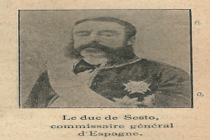 Ein altes Foto eines bärtigen Mannes in Anzug und Krawatte, der ernst in die Ferne schaut.