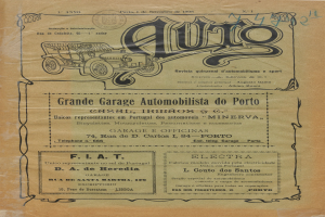 Ein Vintage-Buchumschlag mit einer Illustration eines klassischen Autos und fettem Text auf altem Papier.