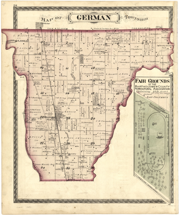 Ein alter Stadtplan von Berlin, Deutschland, mit dem Vergnügungspark in der Mitte, auf Papier gedruckt mit Text oben und unten.