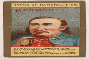 Ein Plakat eines Mannes in militärischer Uniform mit einem Glas Bier in der Hand, auf dem der Text "Deutscher" zu sehen ist.