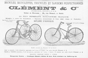 Eine Anzeige mit zwei Fahrrädern und beschreibendem Text über ihre Merkmale.